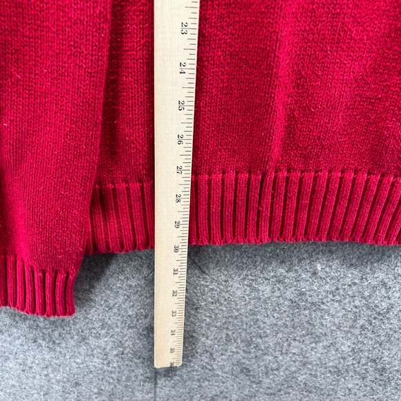 Eddie Bauer Sweater Men Large Tall Adult Red Crewneck Pullover Casual Chunky Vtg - Picture 5 of 12